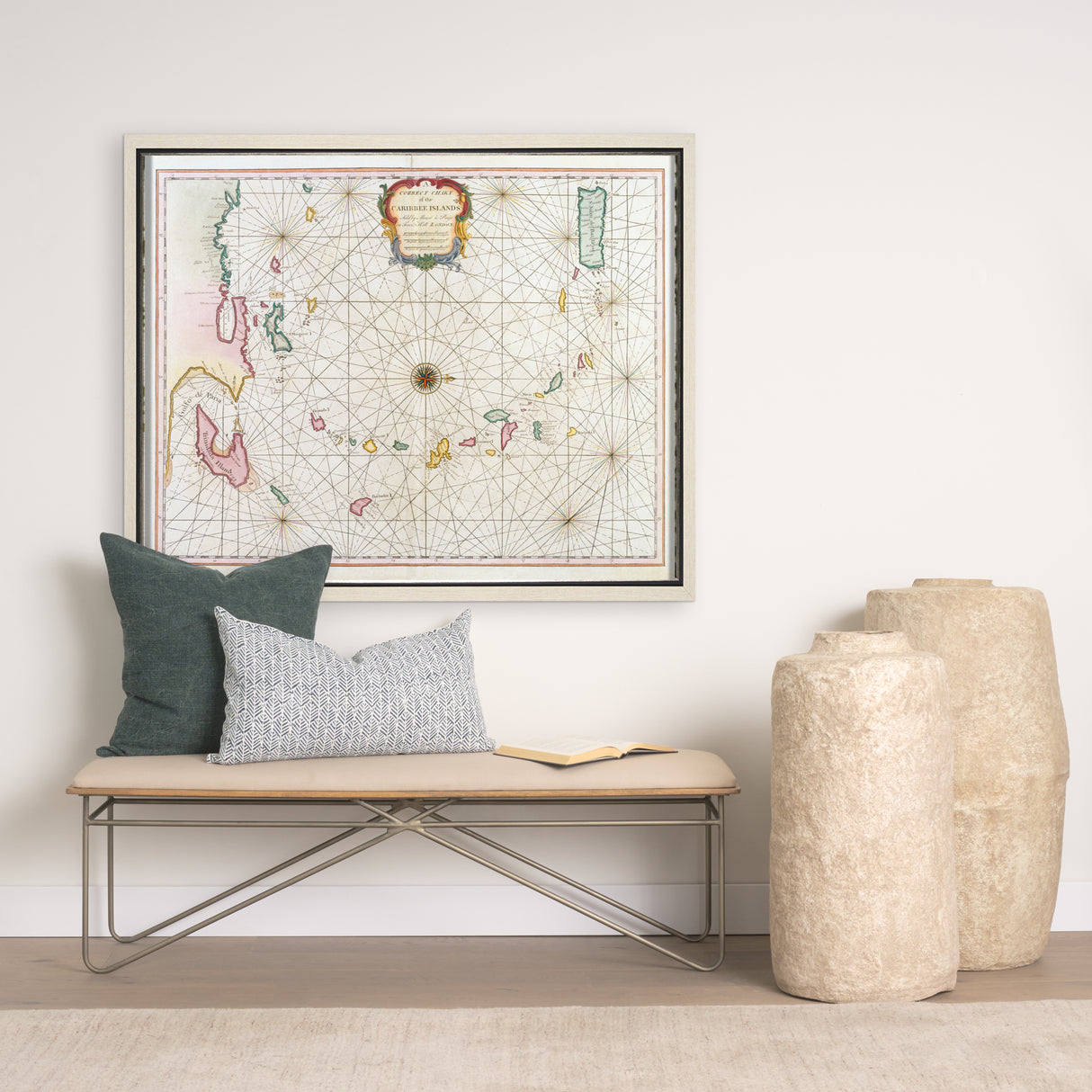 The Caribbean Islands, 1715-1750 by Mercana Studio a Hand Embellished Textured Framed Art Print from Mercana - Luna Furniture