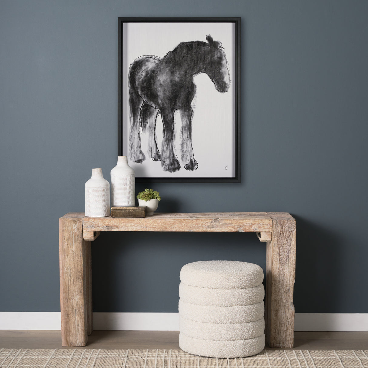 Equine Sketch 5 by Manny Woodart a Hand Embellished Textured Framed Art Print from Mercana - Luna Furniture