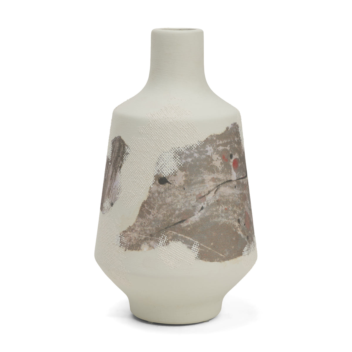 Velo 11.8H White w/Green Hand-Painted Terracotta Decorative Vase from Mercana - Luna Furniture