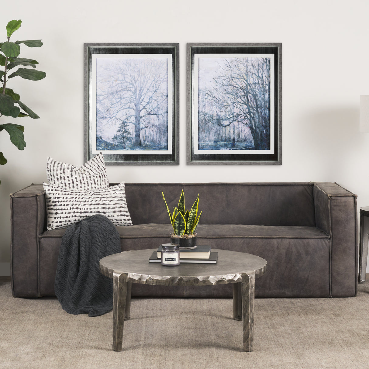 A Fresh Winter Morning II by Mercana Studio Hand Embellished Framed Art Print Matted under Glass from Mercana - Luna Furniture