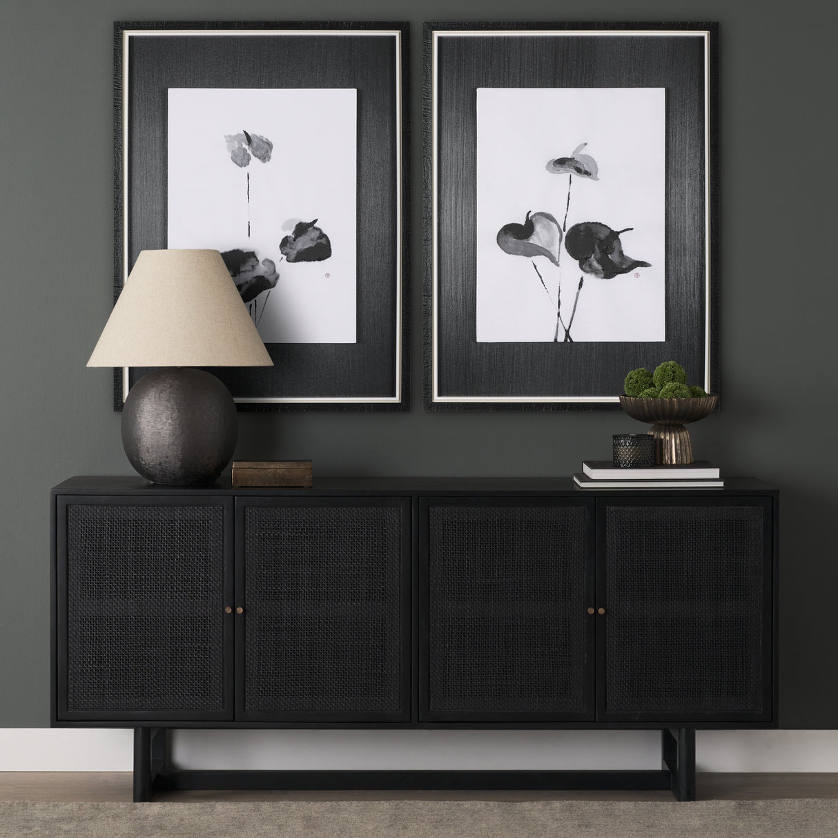 Peace Lily I by Mercana Studio a Hand Embellished Textured Framed Art Print from Mercana - Luna Furniture