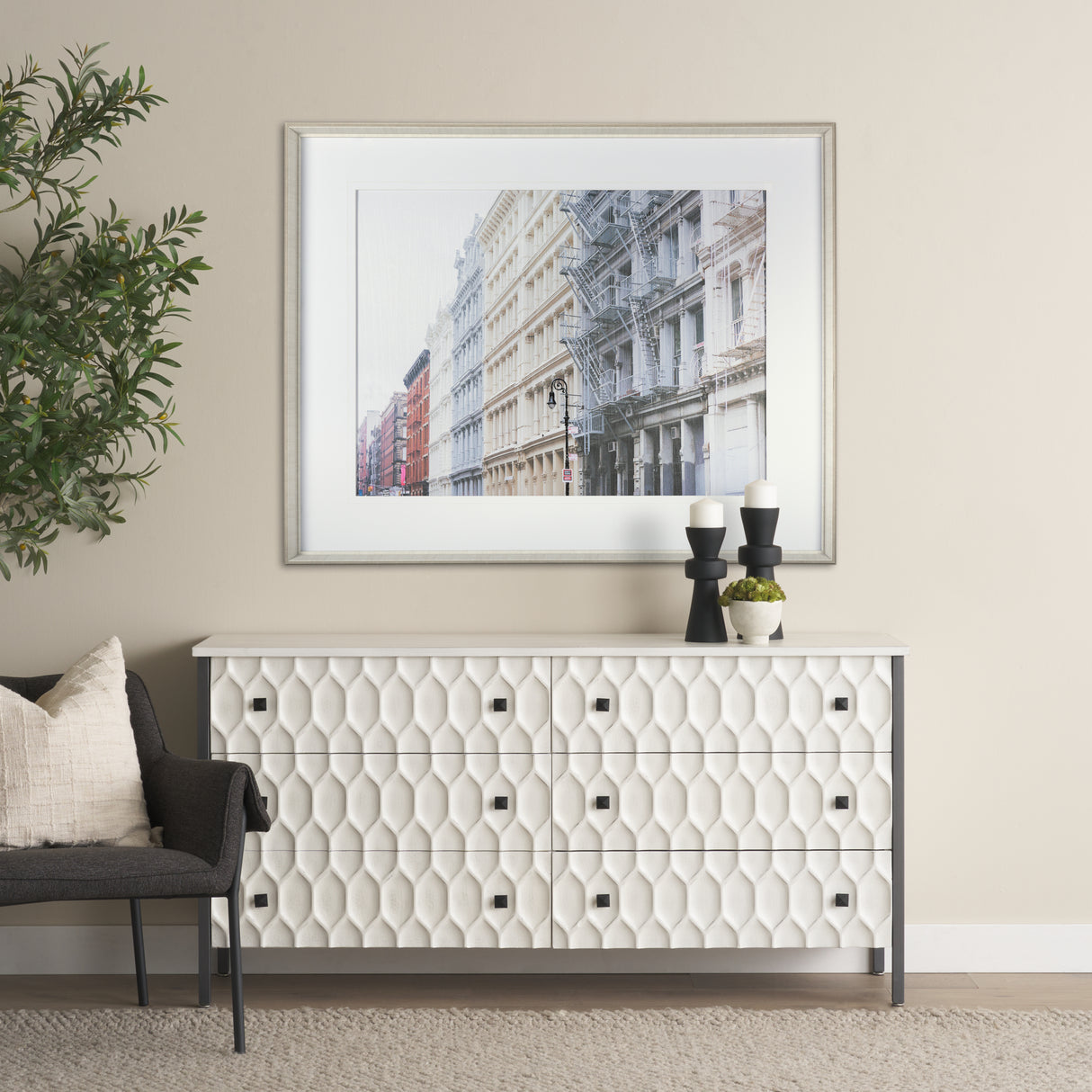Fresh Facade - Hand Embellished Textured Framed Photo Art Print Matted under Glass from Mercana - Luna Furniture