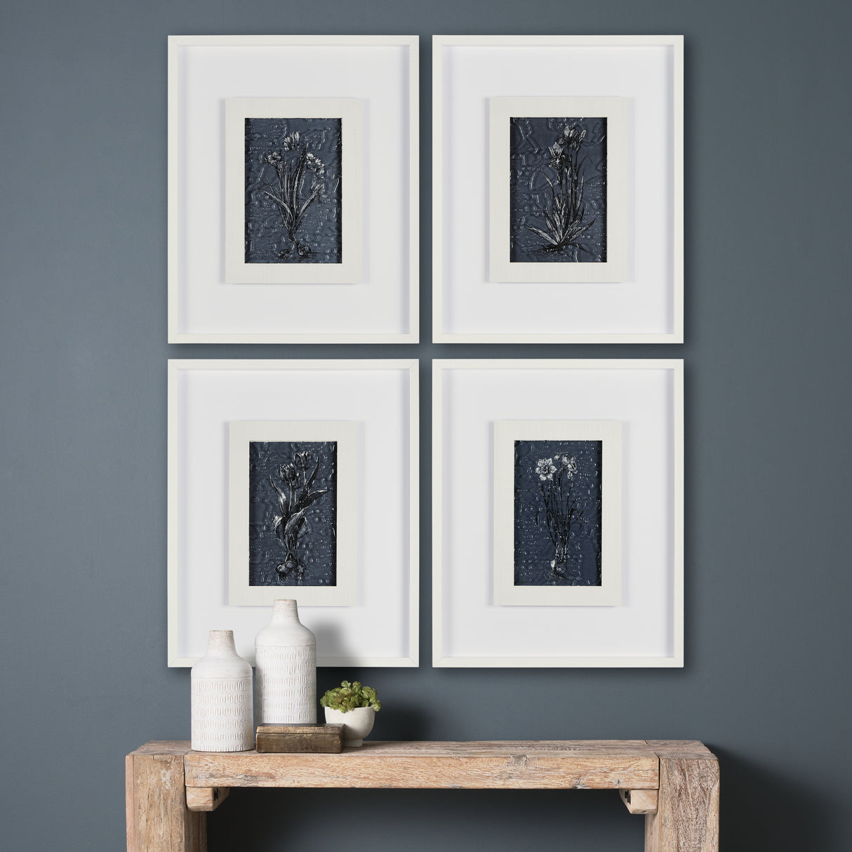Botanical sketches III (Blue) by Mercana Studio Hand Embellished Framed Art Print Matted under Glass from Mercana - Luna Furniture