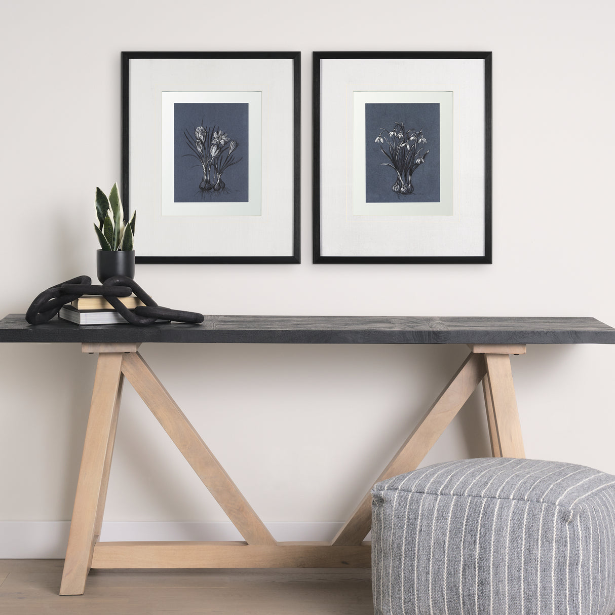 Botanical sketchesVI (Blue) by Mercana Studio Hand Embellished Framed Art Print Matted under Glass from Mercana - Luna Furniture