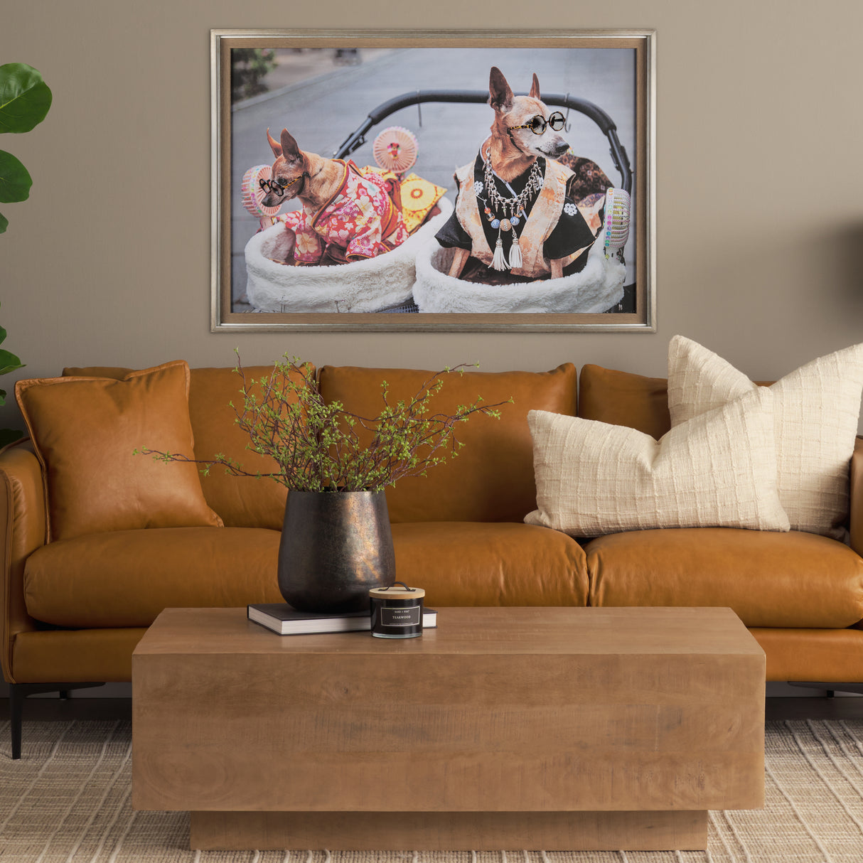 Clever Canines by Mercana Studio a Hand Embellished Textured Framed Photo Art Print Matted under Gla from Mercana - Luna Furniture