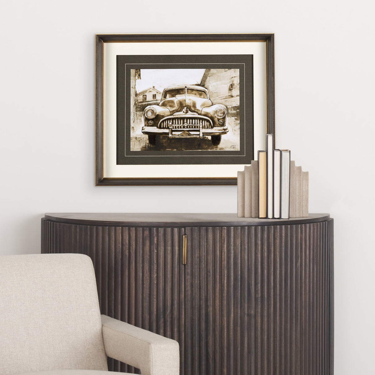 Vintage Car Picture III by Mercana Studio Hand Embellished Framed Art Print Matted under Glass from Mercana - Luna Furniture