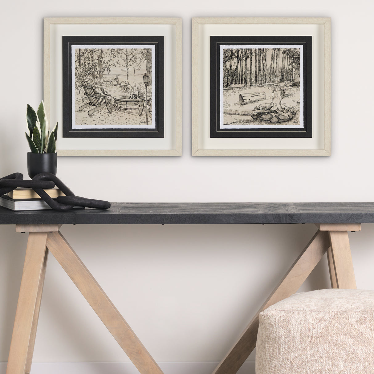 Fireside III by Mercana Studio a Hand Embellished Textured Framed Art Print Matted under Glass from Mercana - Luna Furniture