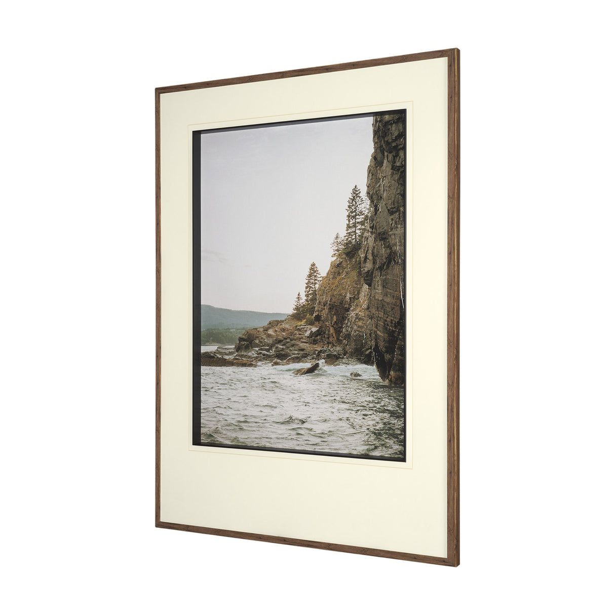 Maine Coastline by Kelly Frere Hand-Embellished FramedPhoto Print Matted under Glass from Mercana - Luna Furniture