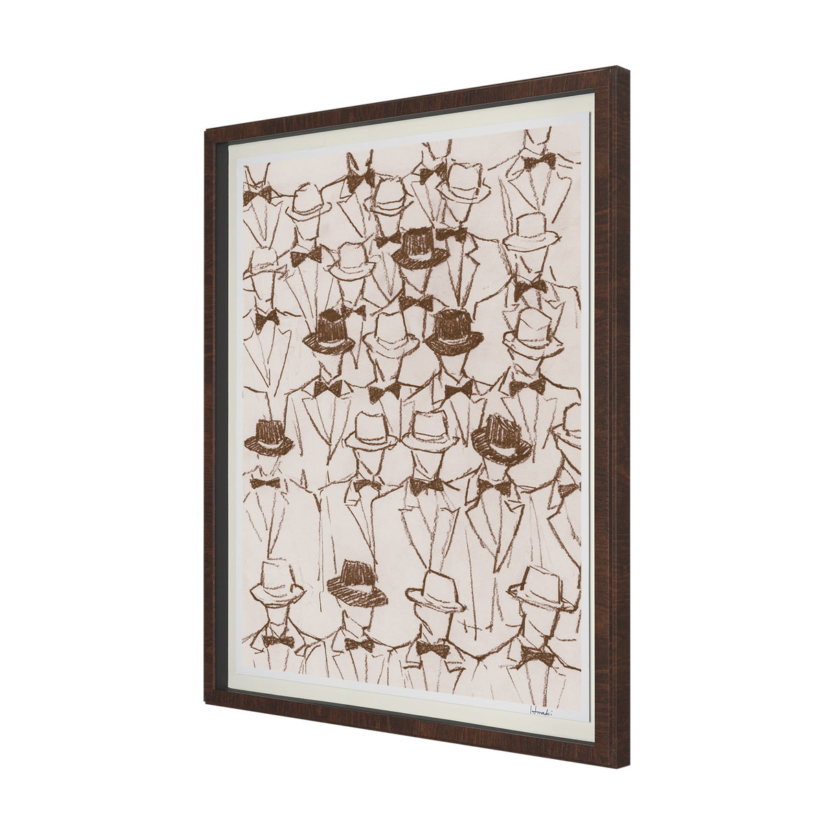 Hats & Bow Ties by Mercana Studio Hand-Embellished Framed Artwork Matted under Glass from Mercana - Luna Furniture