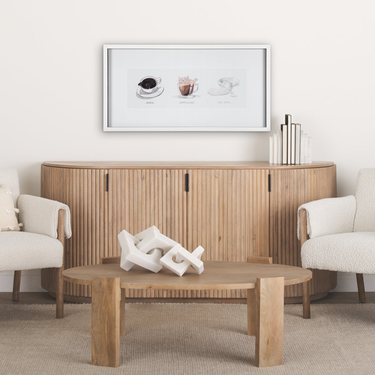 Coffee Cat by Mercana Studio a Framed Art Print Matted under Glass from Mercana - Luna Furniture