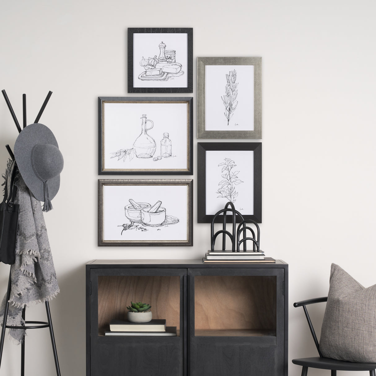 Herb Sketch I ,II by Mercana Studio a Hand Embellished Textured Framed Art Print from Mercana - Luna Furniture