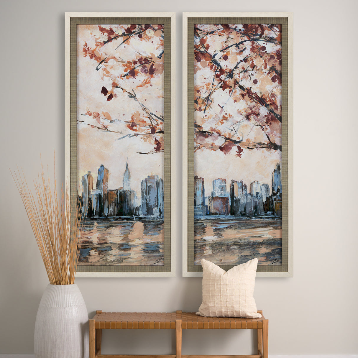 City Sunset by Mercana Studio a Hand Embellished Textured Framed Art Print Matted under Glass from Mercana - Luna Furniture