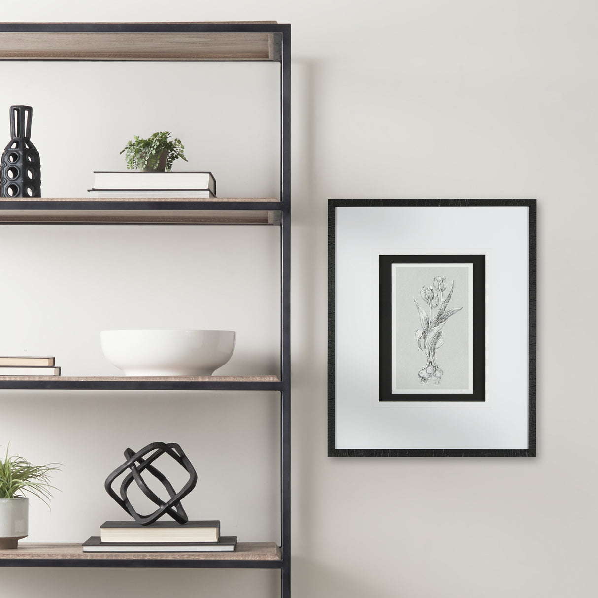 Botanical sketches I (Grey) by Mercana Studio Hand Embellished Framed Art Print Matted under Glass from Mercana - Luna Furniture