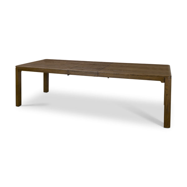Kendrix 84" Dark Brown Oak Wood Extendable Rectangular Dining Table