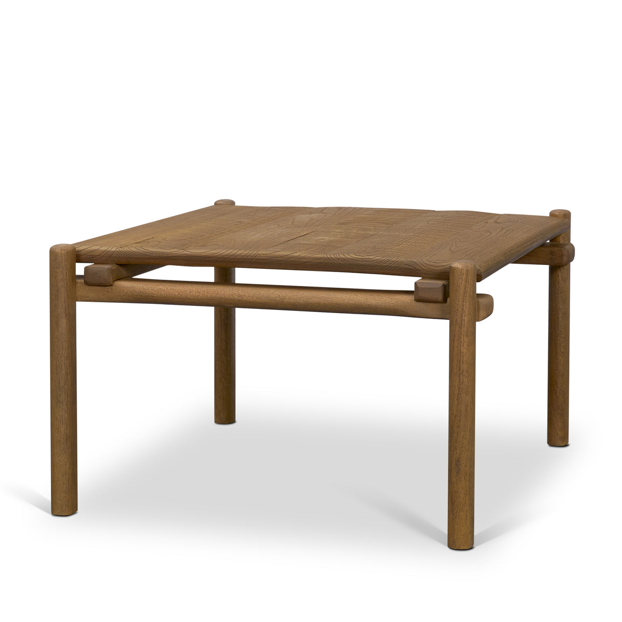 Riven Oak Wood Square Side Table from Mercana - Luna Furniture