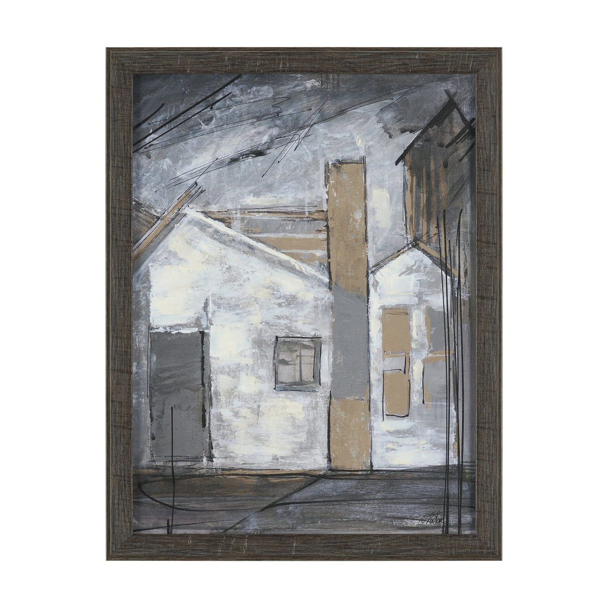 Community 1D by Mercana Studio Hand-Embellished Textured Framed Artwork Matted from Mercana - Luna Furniture