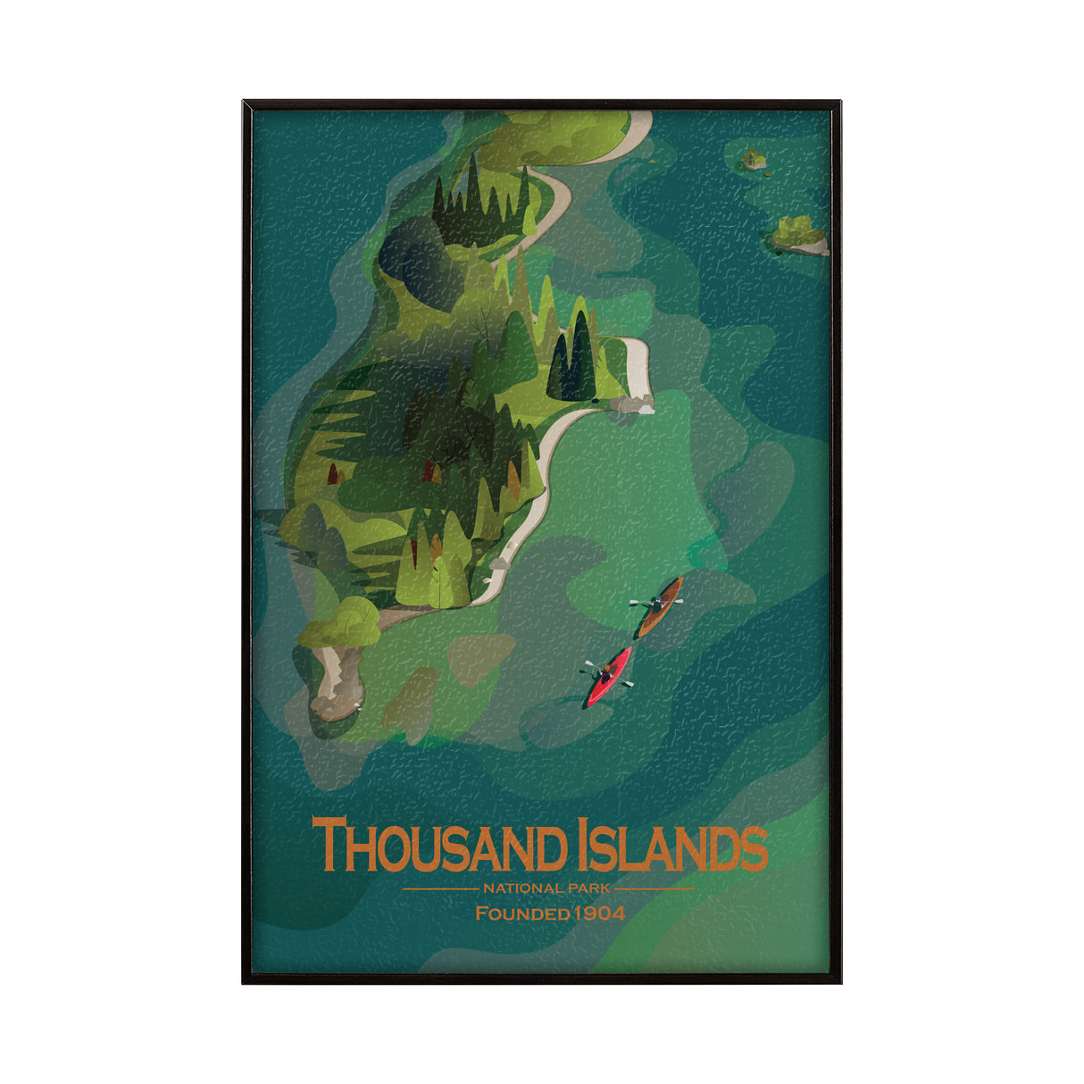 Thousand Islands GO (SM) by Mercana Studio Textured Framed Artwork Matted from Mercana - Luna Furniture