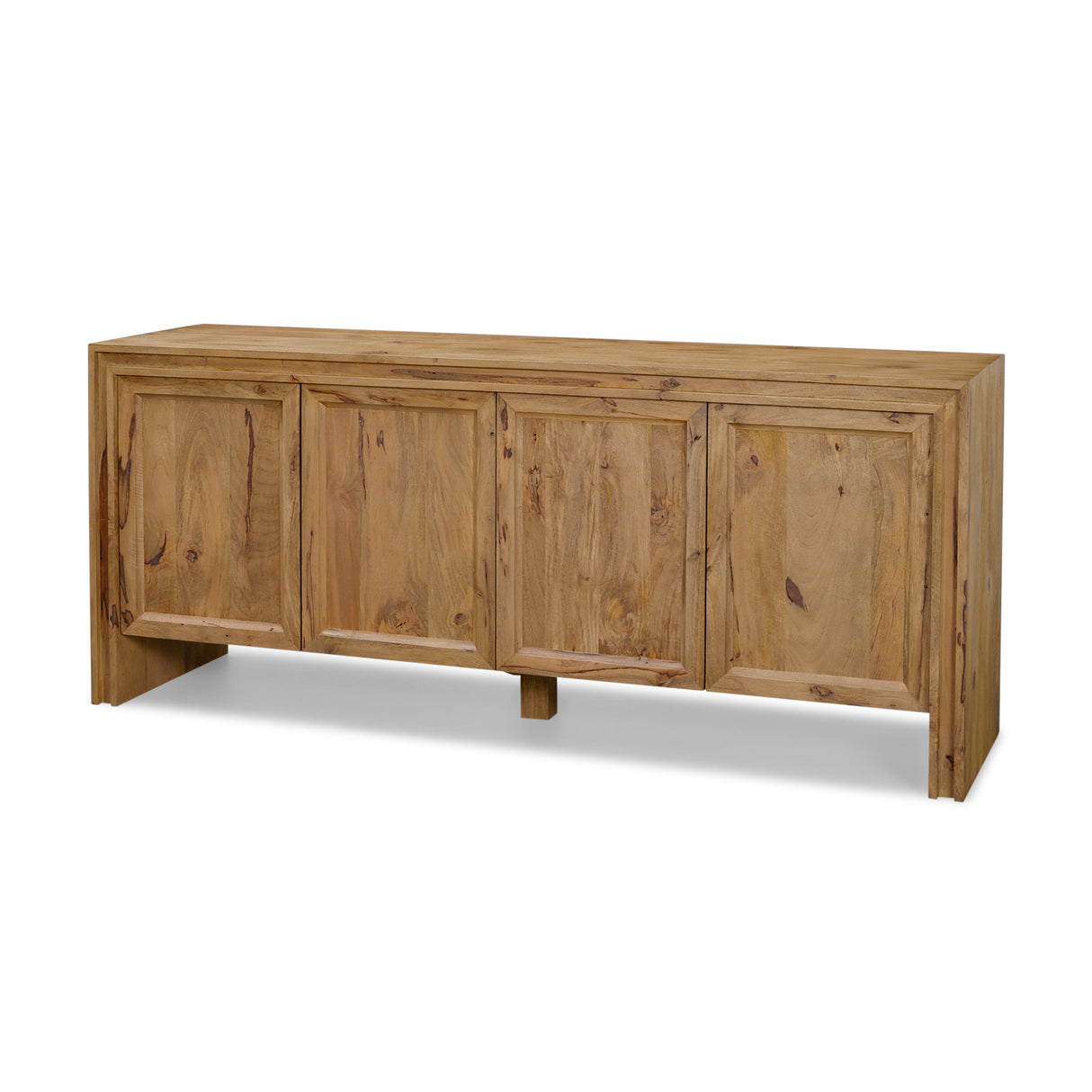Notts Brown Wood 4-Door Closed Sideboard from Mercana - Luna Furniture