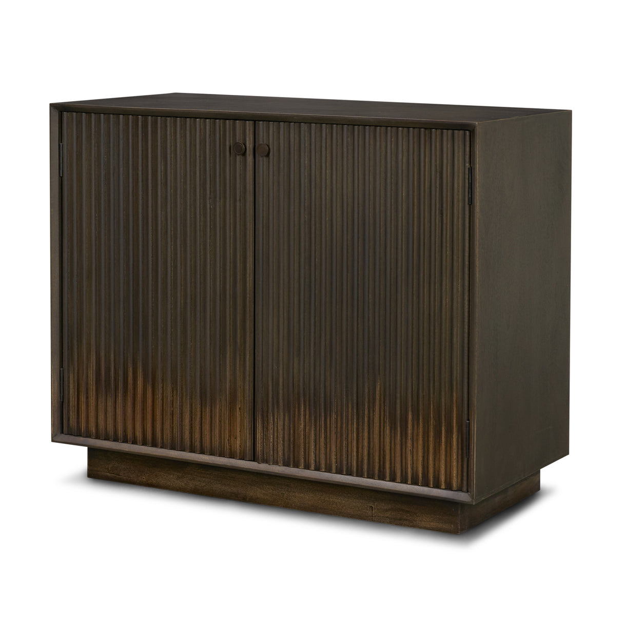 Cinder Distressed Dark Brown Wood Reeded 2-Door Closed Accent Cabinet from Mercana - Luna Furniture