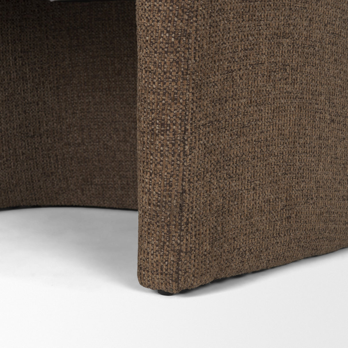 Curtis Brown Fabric Barrelback Half-Moon Base Dining Armchair from Mercana - Luna Furniture