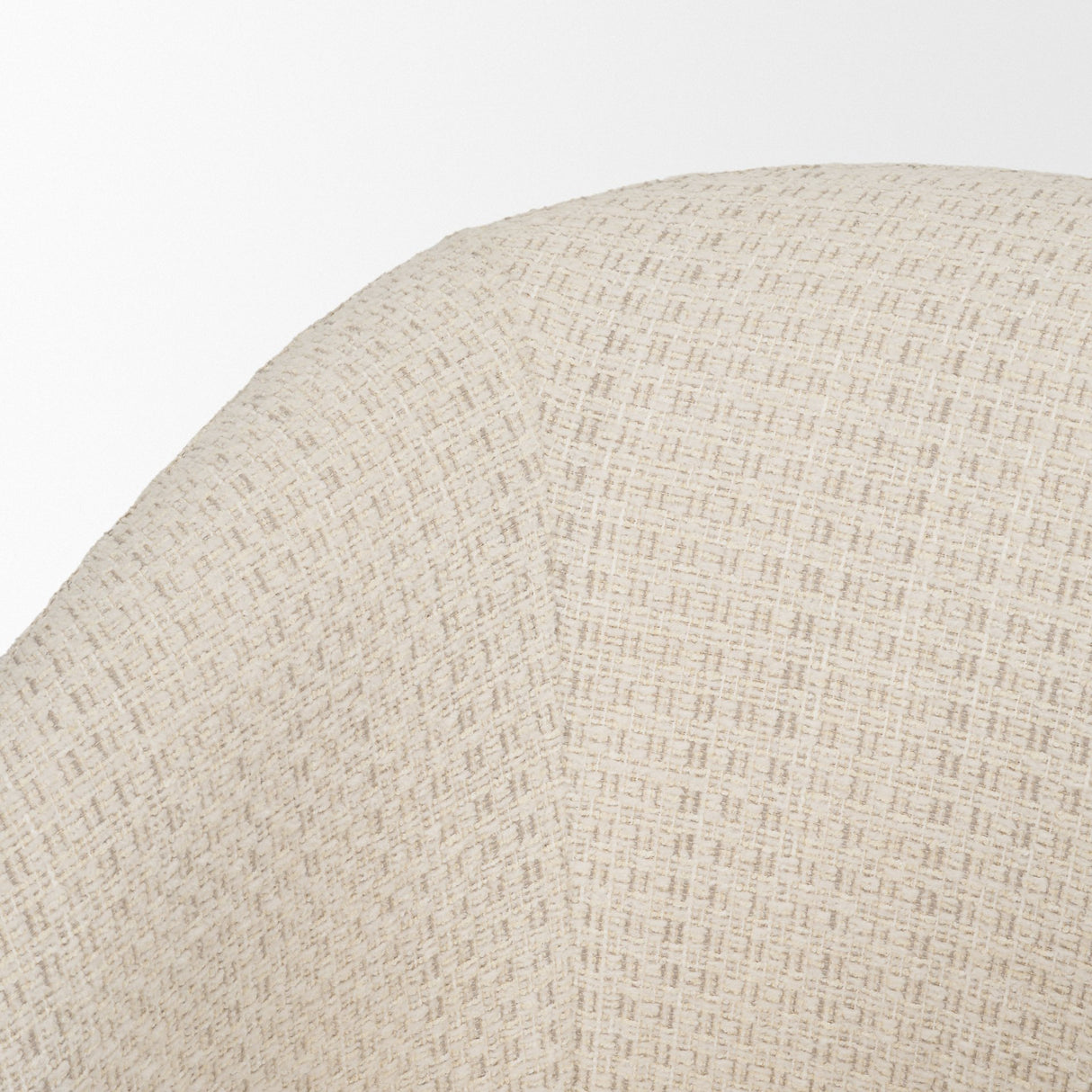 Curtis Cream Fabric Barrelback Half-Moon Base Dining Armchair from Mercana - Luna Furniture