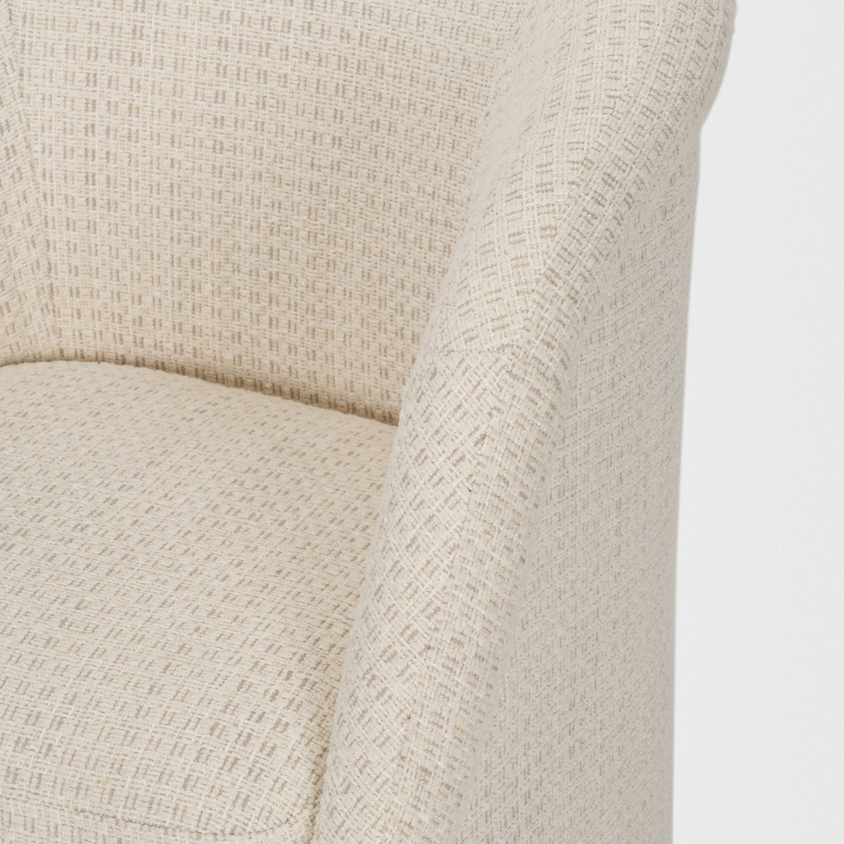 Curtis Cream Fabric Barrelback Half-Moon Base Dining Armchair from Mercana - Luna Furniture