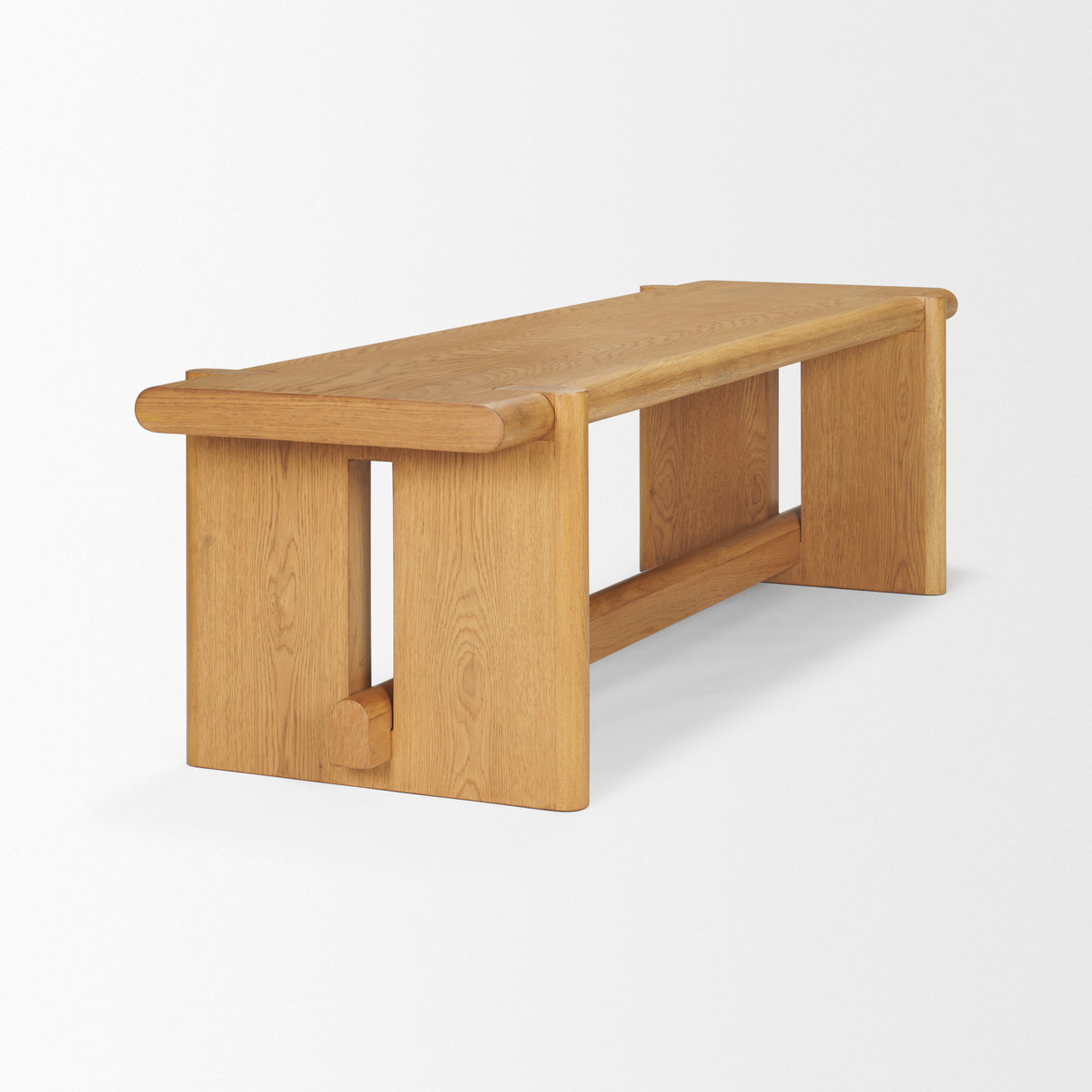 Rowan Light Brown Oak Wood Bench from Mercana - Luna Furniture