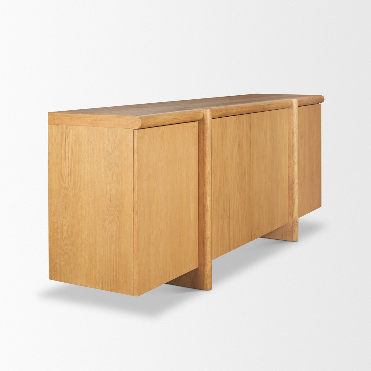 Rowan Light Brown Oak Wood Closed 4 Door Sideboard from Mercana - Luna Furniture