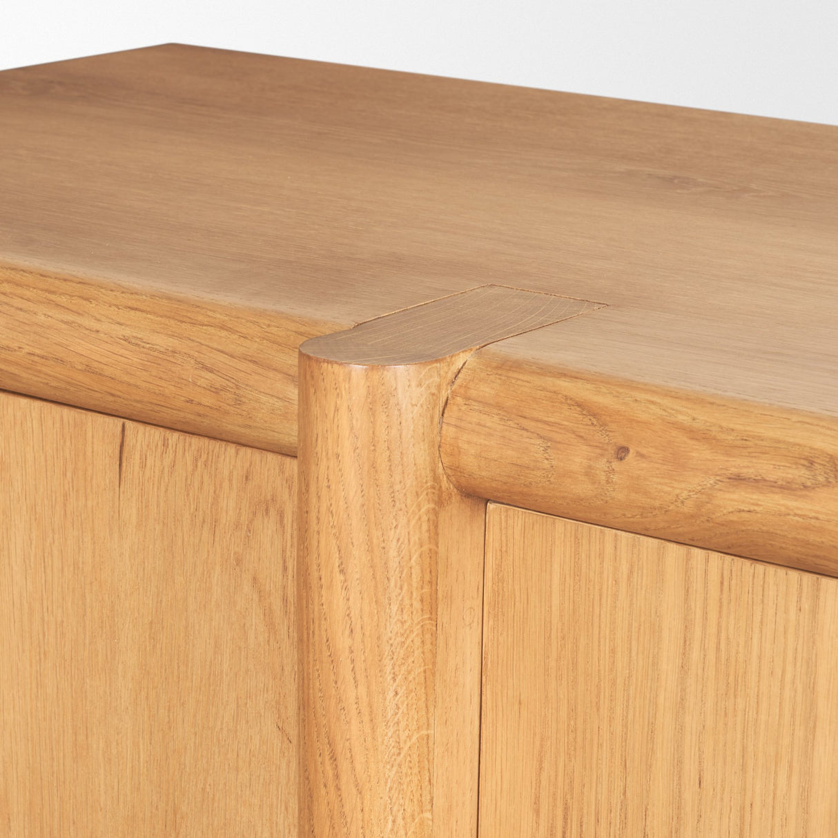Rowan Light Brown Oak Wood Closed 4 Door Sideboard from Mercana - Luna Furniture