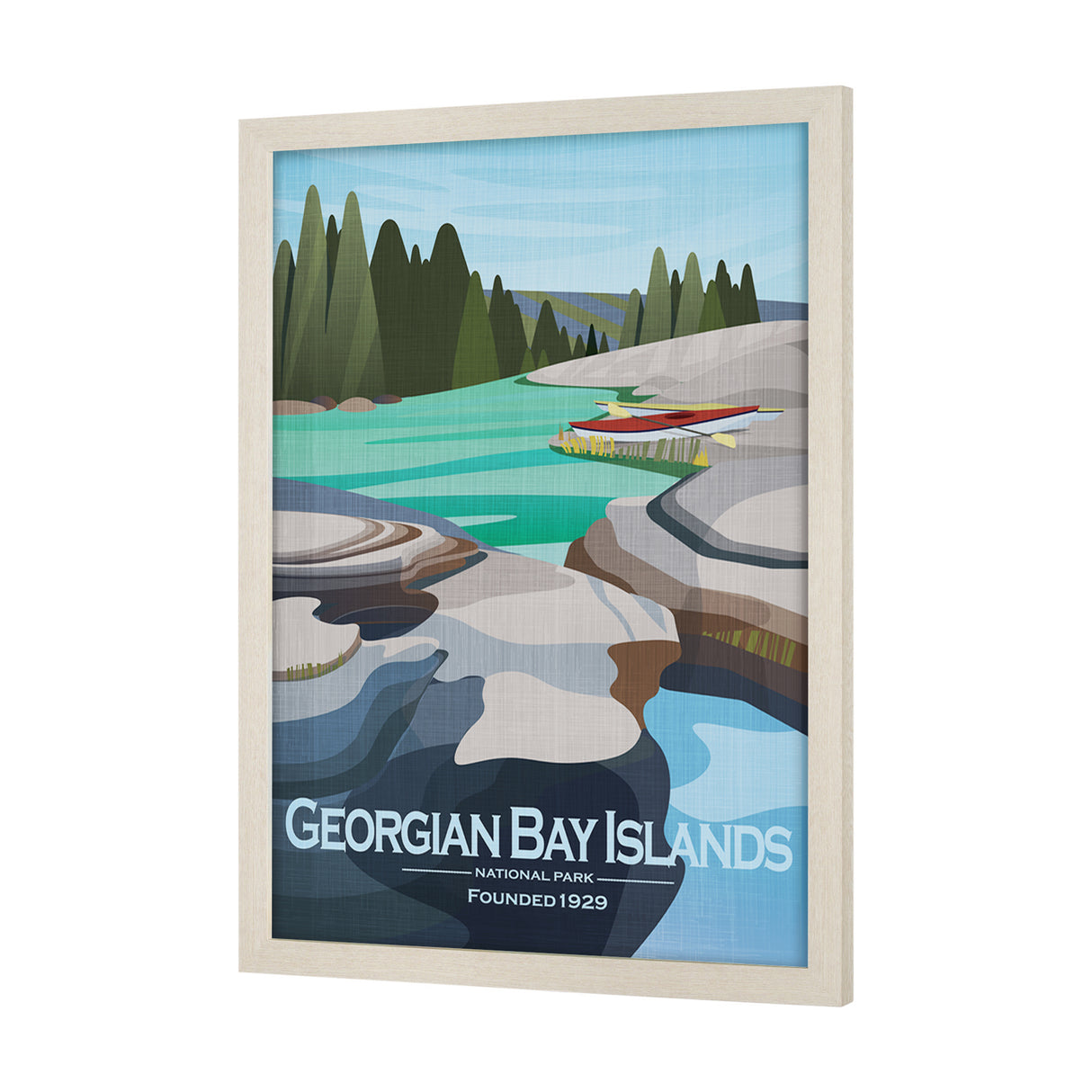 Georgian Bay Islands GO by Mercana Studio Textured Framed Artwork Matted from Mercana - Luna Furniture