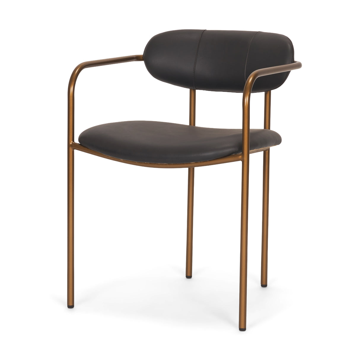 Parker Charcoal-Brown Leather Seat Gold Metal Dining Chair, Set of 2 from Mercana - Luna Furniture
