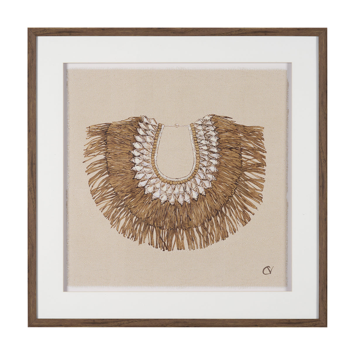 Papua Necklace III by Mercana Studio Hand-Embellished Textured Framed Artwork Matted under Glass from Mercana - Luna Furniture