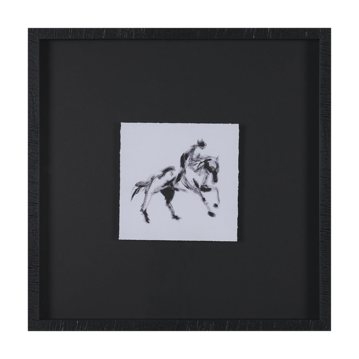 Galloping Silhouette by Santhosh ch Hand-Embellished Framed Artwork Matted under Glass from Mercana - Luna Furniture