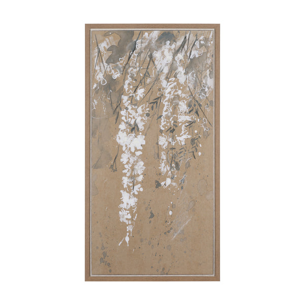 White Wisteria II by Mercana Studio Hand-Embellished Textured Framed Canvas Artwork