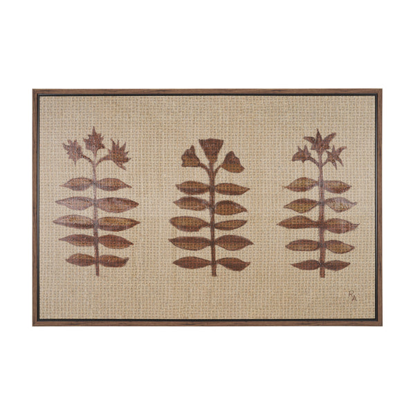 Folk Flowers by Mercana Studio Hand-Embellished Textured Framed Canvas Artwork