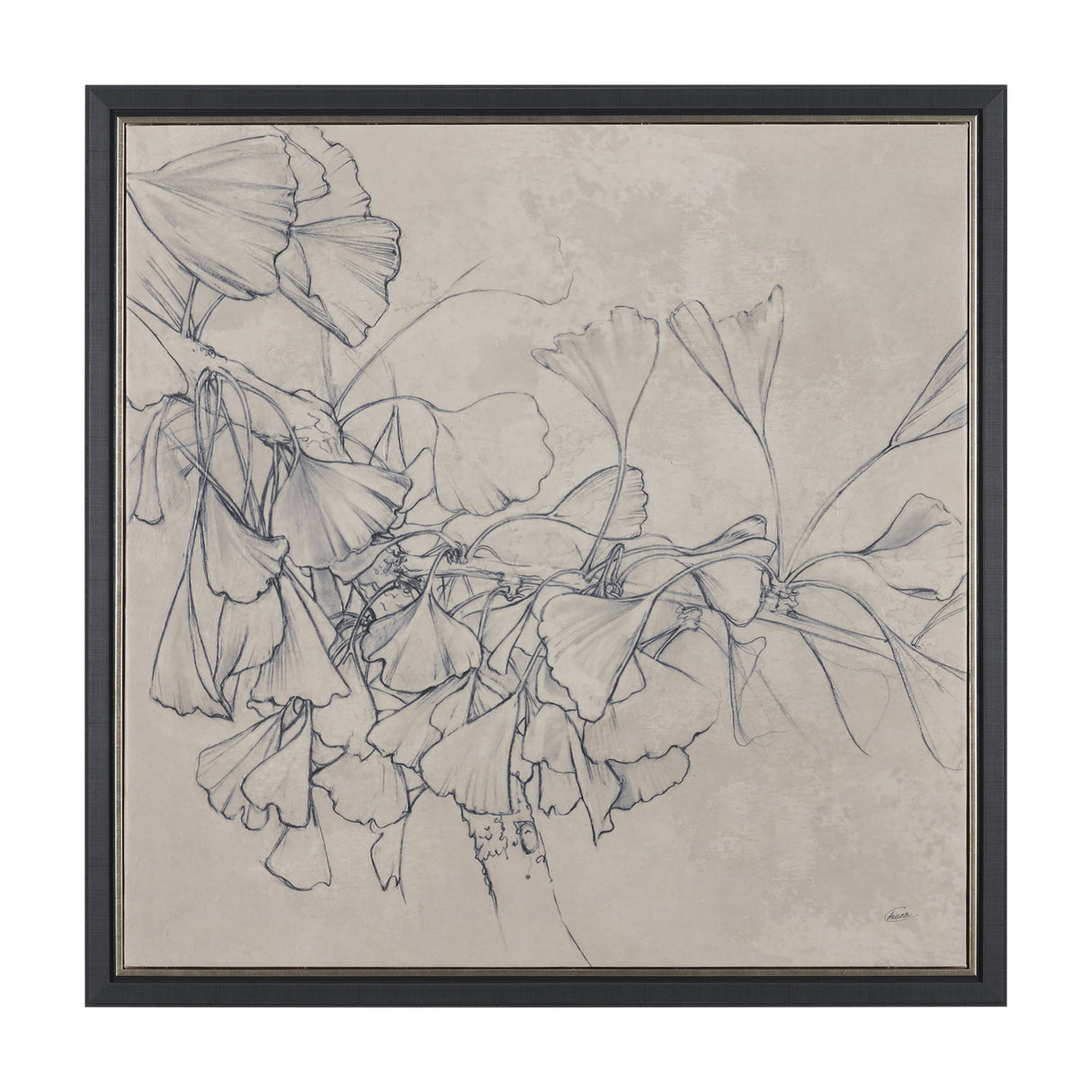Ginkgo Shadows I by Mercana Studio Hand-Embellished Textured Framed Canvas Artwork from Mercana - Luna Furniture