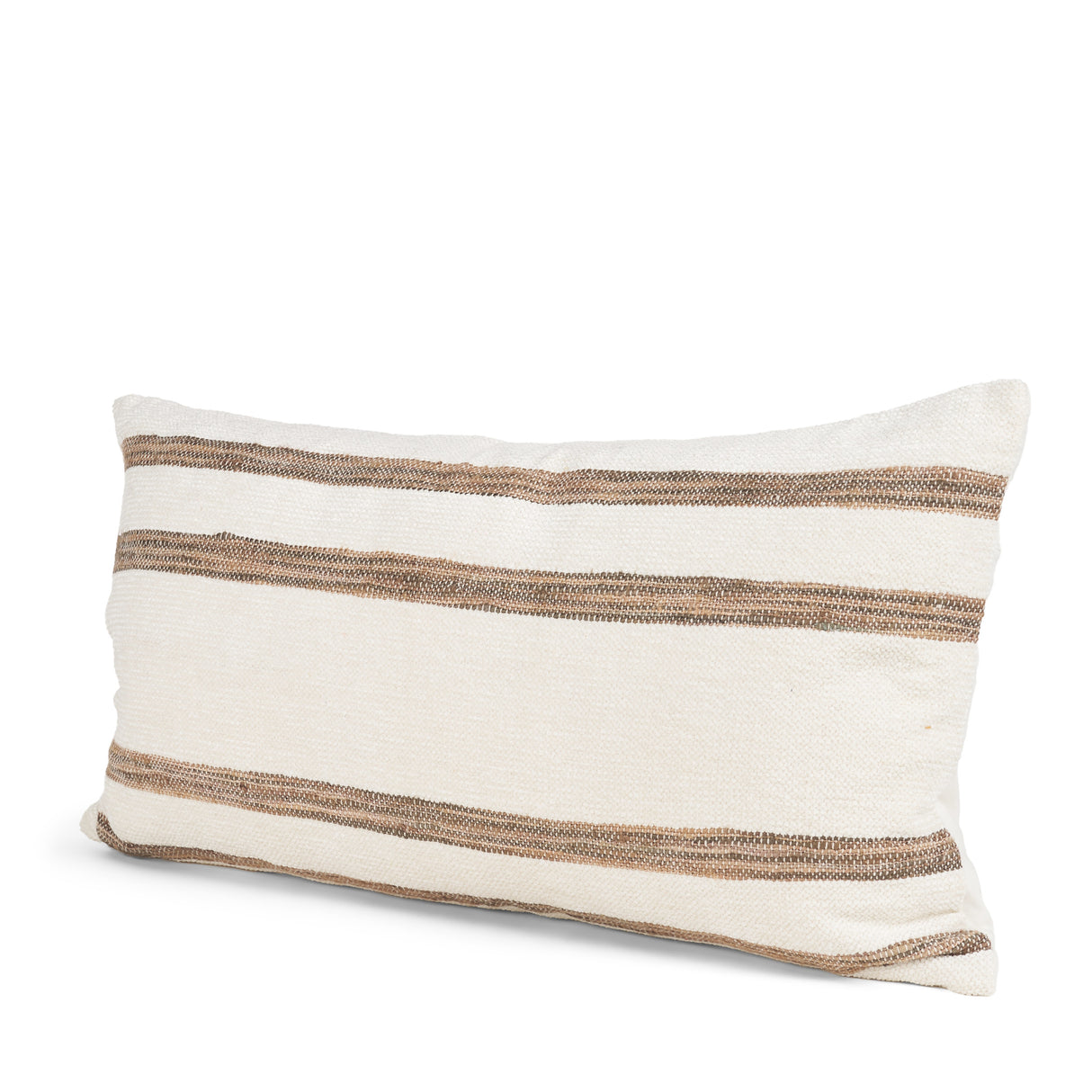 Maryn 14x26 Lumbar Cream w/ Brown Stripes Decorative Pillow Cover from Mercana - Luna Furniture