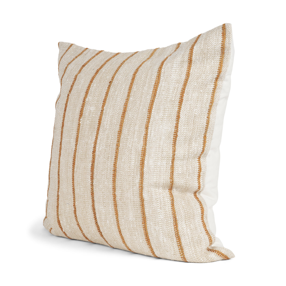 Merrick 22x22 Square Natural Beige w/ Orange Stripes Decorative Pillow from Mercana - Luna Furniture