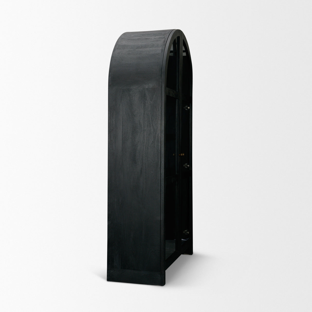 Suri Black Wood W/Glass Doors Arched Curio Cabinet from Mercana - Luna Furniture
