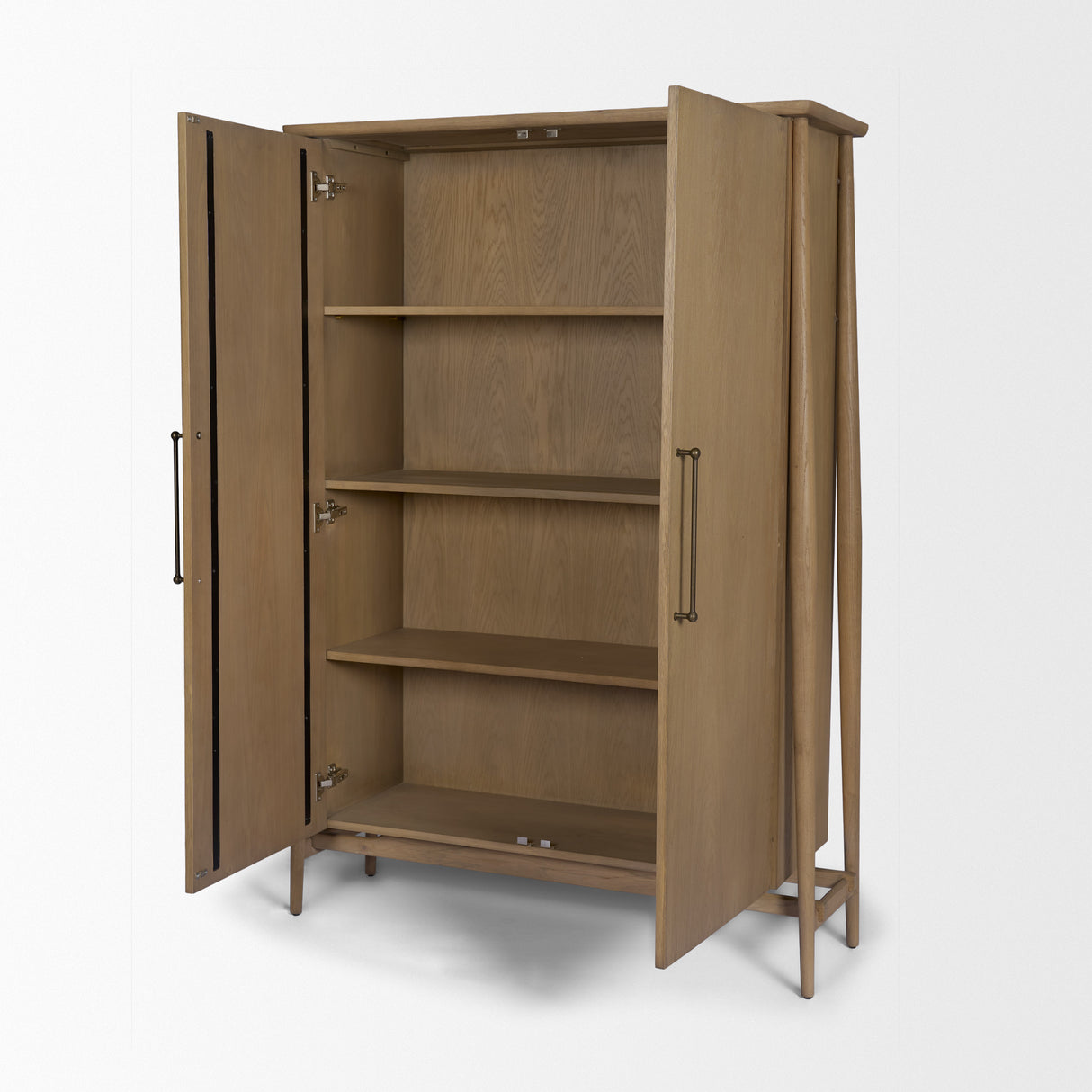 Hollis Gray-Brown Wood Curio Cabinet from Mercana - Luna Furniture