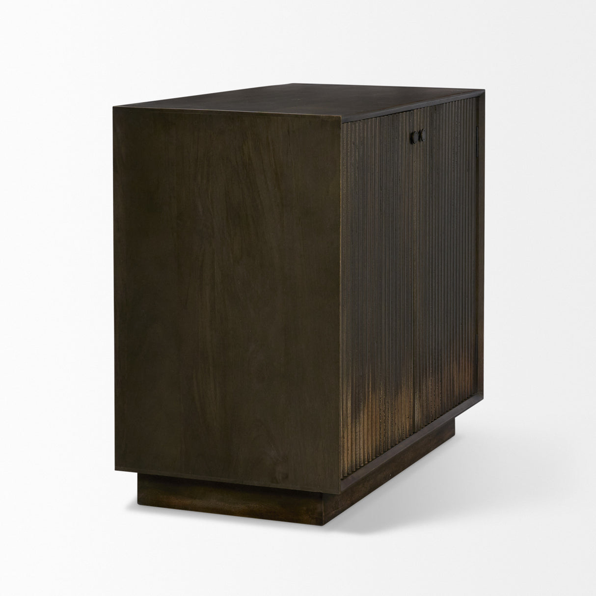 Cinder Distressed Dark Brown Wood Reeded 2-Door Closed Accent Cabinet from Mercana - Luna Furniture
