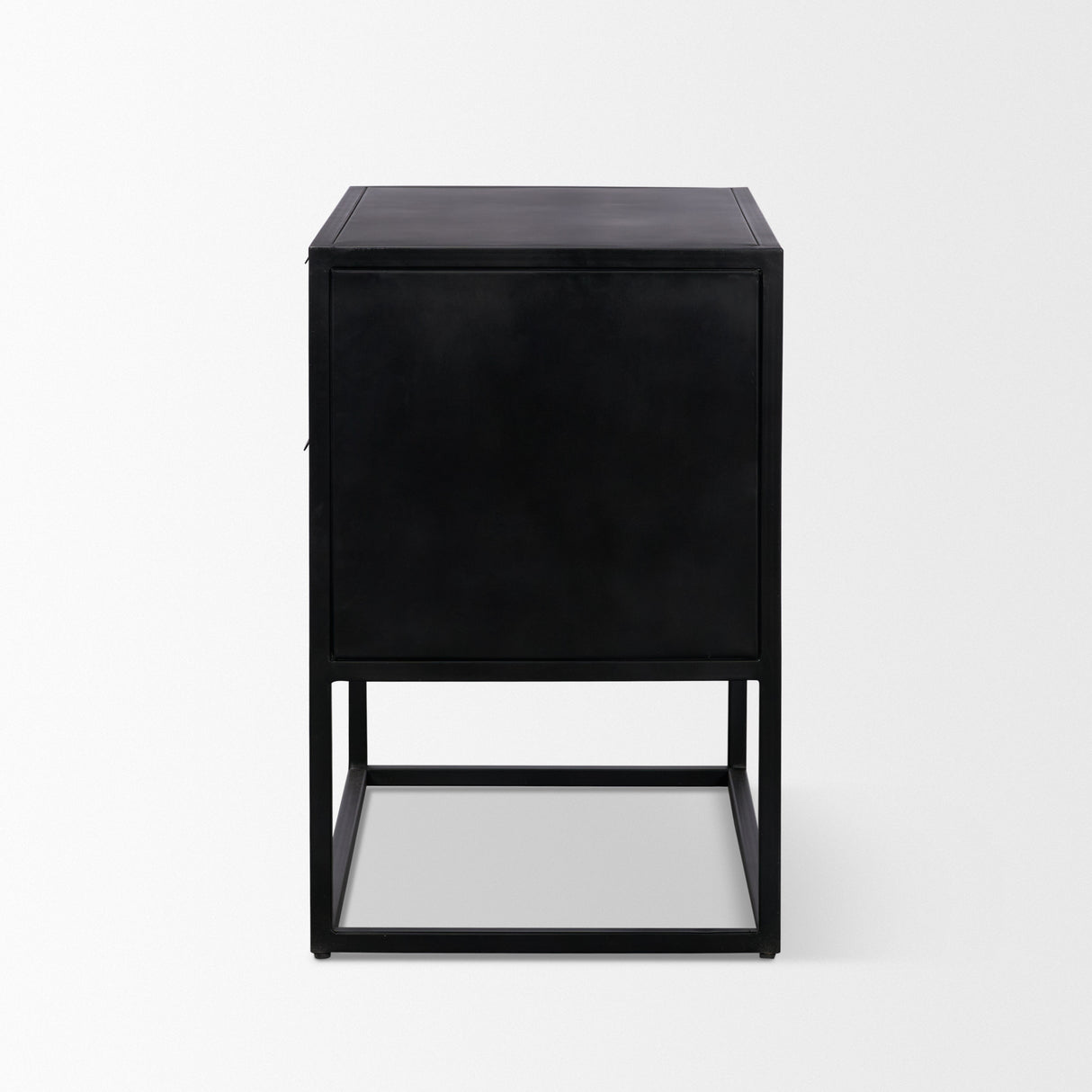 Sloan Light Brown W/ Black Metal Frame Side Table from Mercana - Luna Furniture