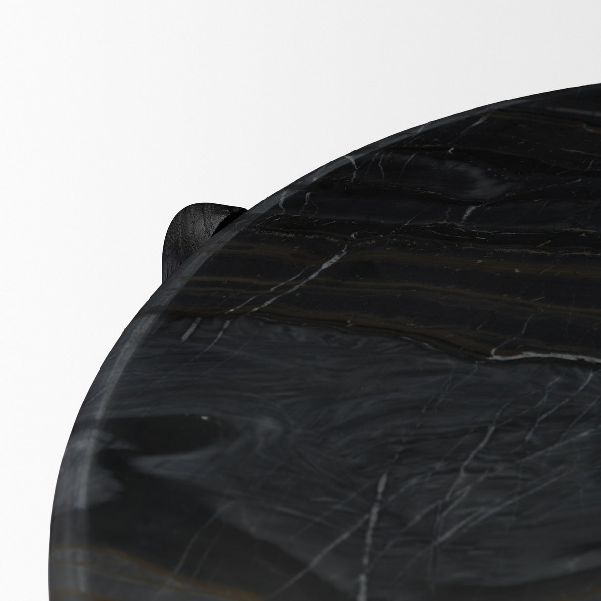 Rumer Black Wood w/ Black Marble Side Table from Mercana - Luna Furniture