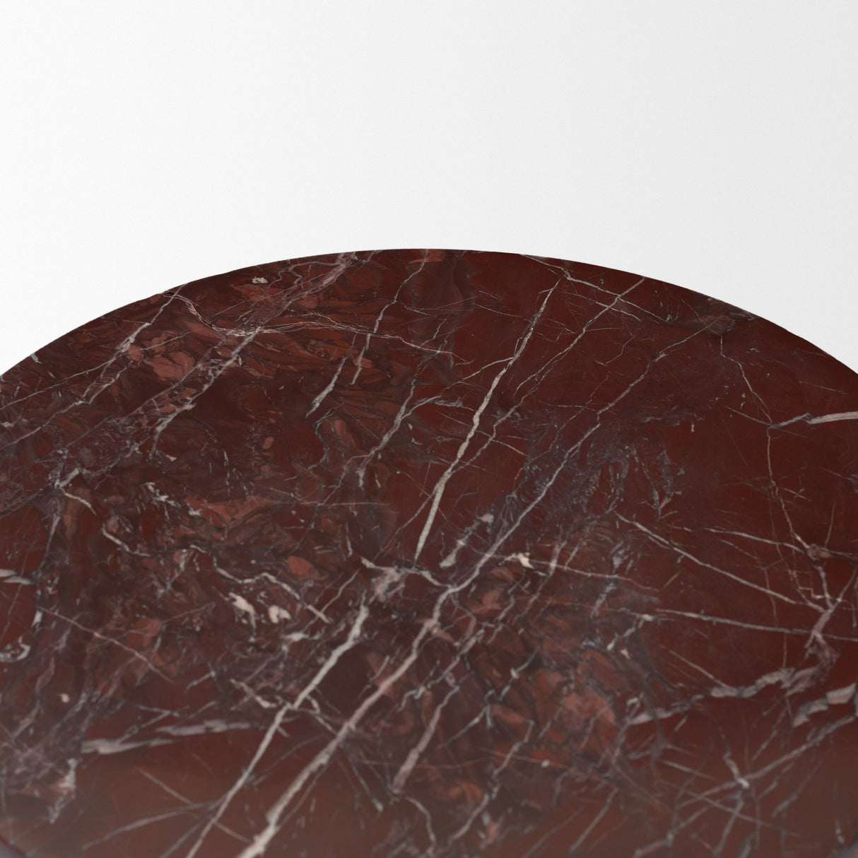 Bellancia Rosso Red Levanto Marble Pedastal Side Table from Mercana - Luna Furniture