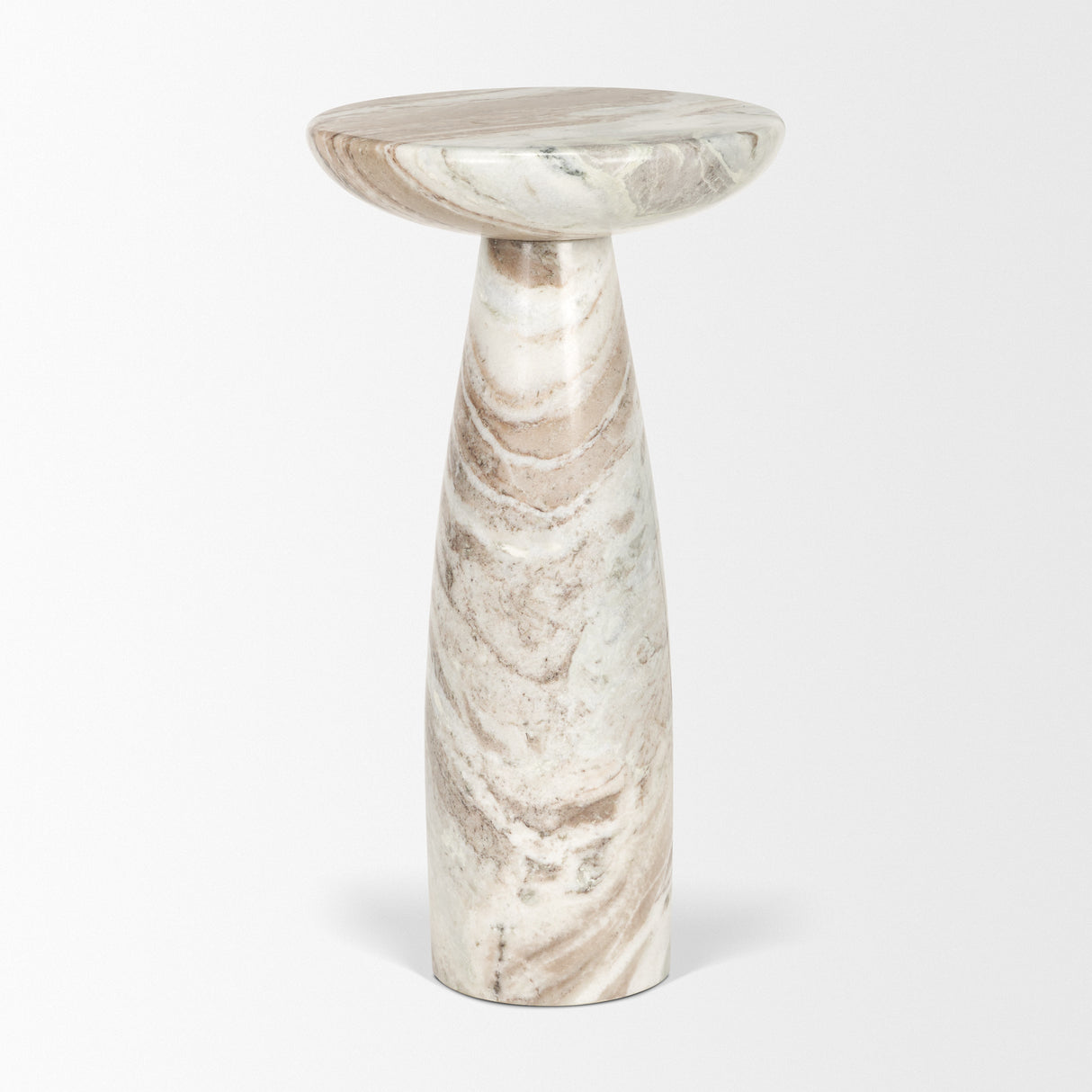 Bellancia Rosa Pink Marble Pedestal Side Table from Mercana - Luna Furniture