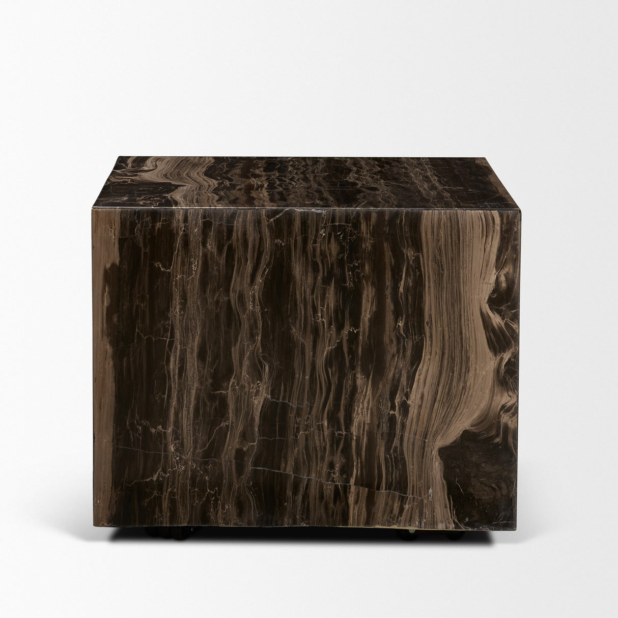 Quadra 20" Solid Cappuccino Marble Square Coffee Table from Mercana - Luna Furniture