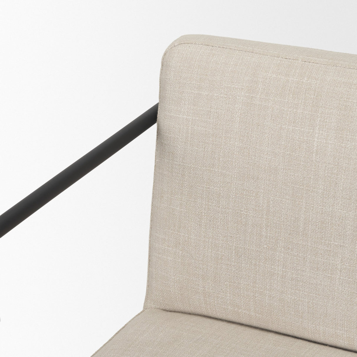 Stamford 36.5" Light Beige Upholstered Seat w/ Wood Back, Metal Frame Counter Stool from Mercana - Luna Furniture