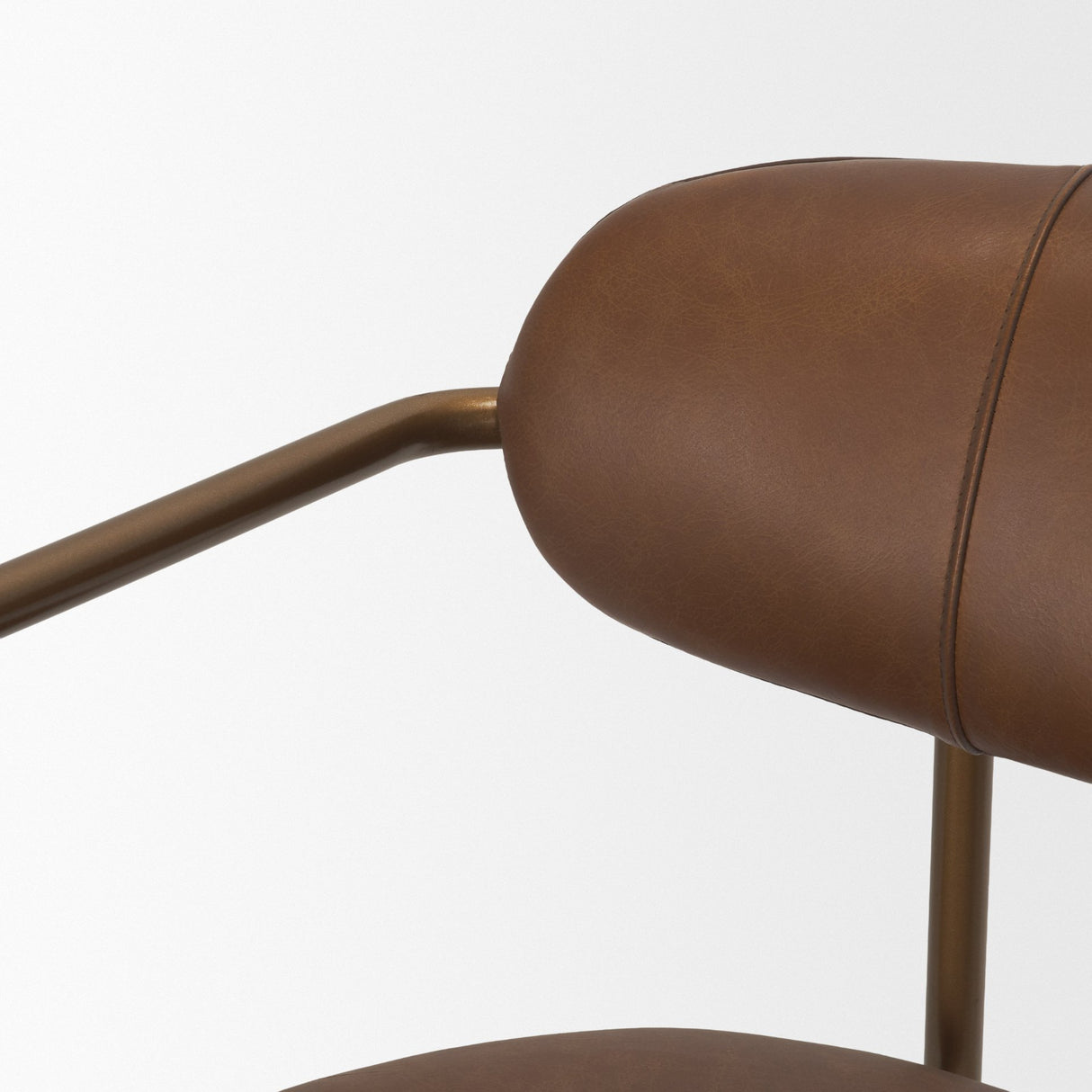 Parker Brown Leather Seat Gold Metal Counter Stool from Mercana - Luna Furniture