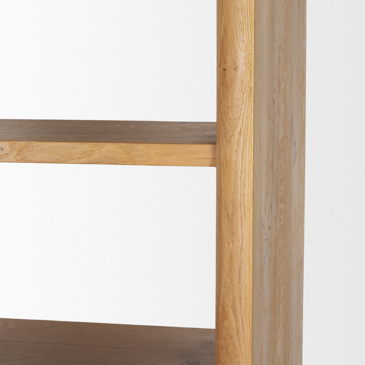 Belford 2-Door Open Light Brown Oak Wood Shelving Unit from Mercana - Luna Furniture