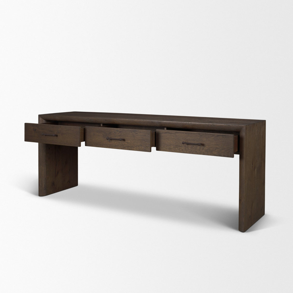 Belford 72" Dark Brown Oak Wood Console Table from Mercana - Luna Furniture